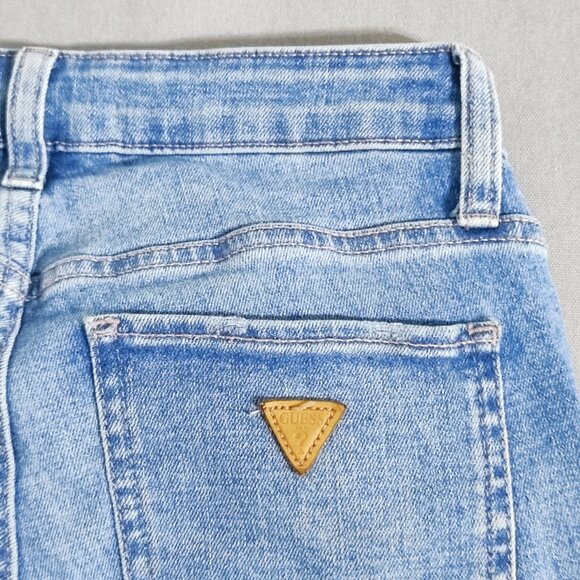 Guess Jeans women's size 26X29 hard washed denim blue sexy curve skinny mid rise - Picture 5 of 14